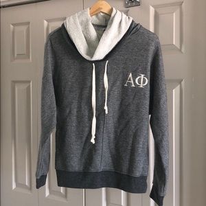 NWOT Alpha Phi Cowl Neck Hooded Sweatshirt, Small